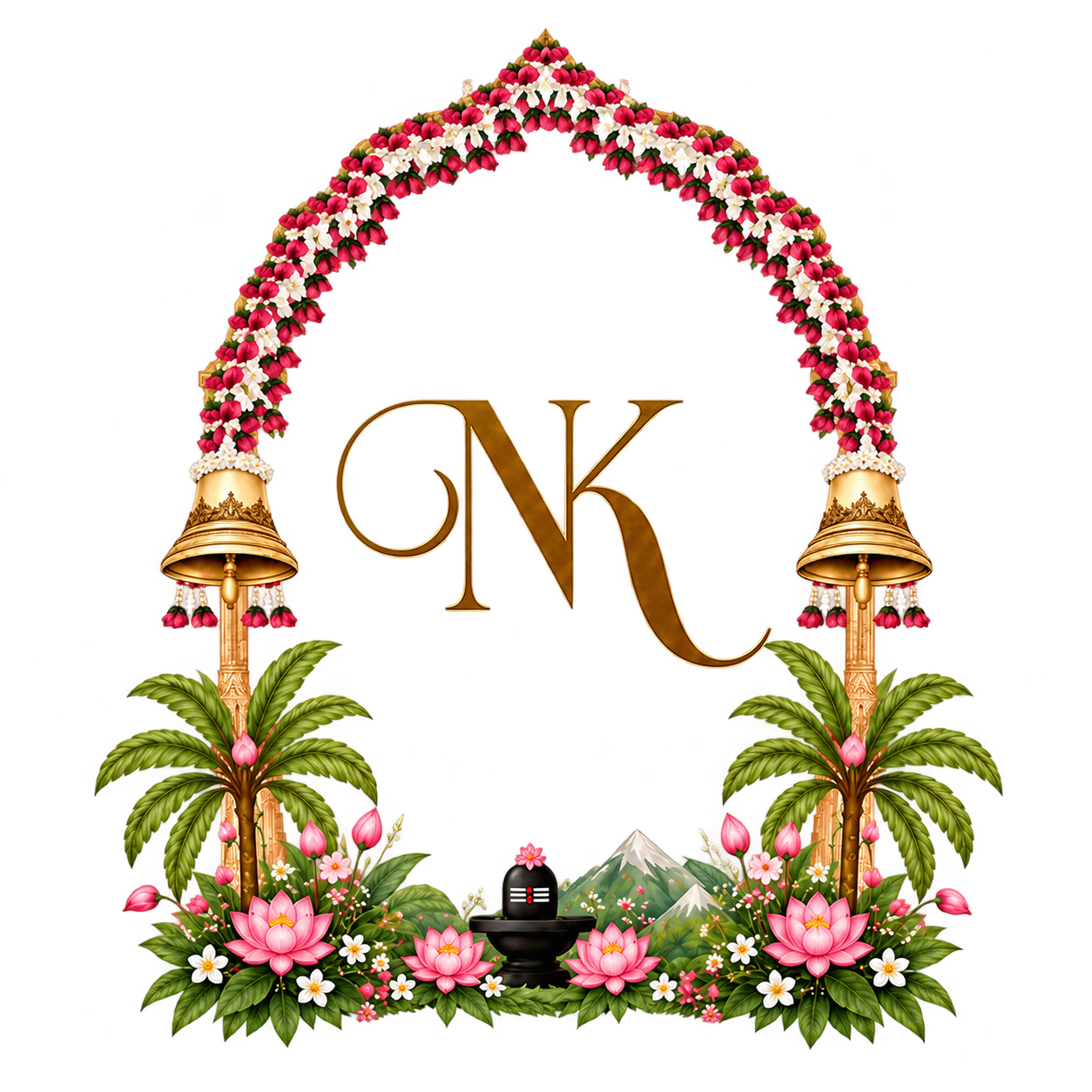 Nakul and Kashish NK monogram